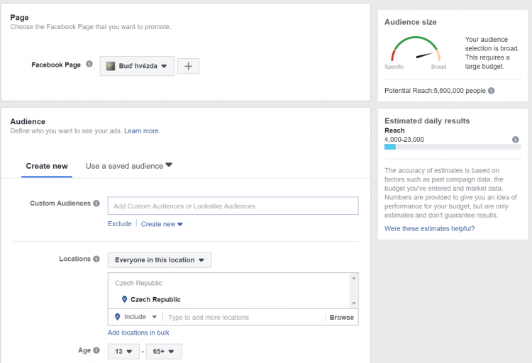 Sociální sítě - statistiky Facebook Business Manager